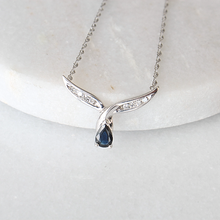 Load image into Gallery viewer, teardrop sapphire necklace (10k)
