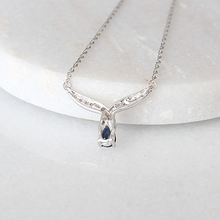 Load image into Gallery viewer, teardrop sapphire necklace (10k)