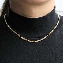 Load image into Gallery viewer, double bar ball necklace (10k)