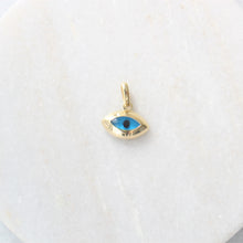Load image into Gallery viewer, wide evil eye charm (10k)