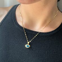 Load image into Gallery viewer, wide evil eye charm (10k)