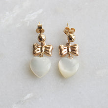 Load image into Gallery viewer, mother of pearl dangle earrings (14k)