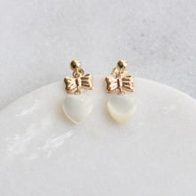 Load image into Gallery viewer, mother of pearl dangle earrings (14k)