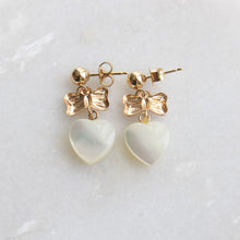 Load image into Gallery viewer, mother of pearl dangle earrings (14k)
