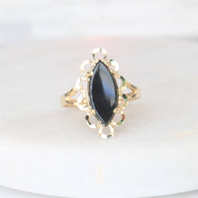 Load image into Gallery viewer, raya marquise onyx ring (10k)