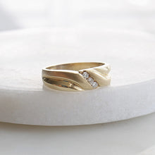 Load image into Gallery viewer, diamond trinity band (14k)