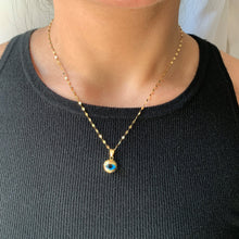 Load image into Gallery viewer, round evil eye charm (10k)