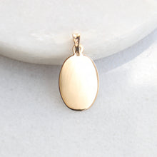 Load image into Gallery viewer, 10k Yellow Gold Oval Engraveable Pendant Charm