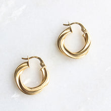 Load image into Gallery viewer, menkDUKE | 10k twisted hoop earrings