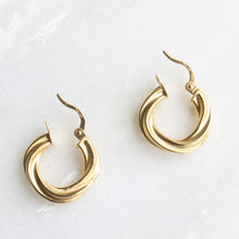 Load image into Gallery viewer, menkDUKE | 10k twisted hoop earrings
