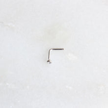 Load image into Gallery viewer,  18k white gold cubic zirconia nose stud