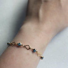 Load image into Gallery viewer, 10k evil eye and hearts bracelet | menkDUKE