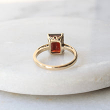 Load image into Gallery viewer, menkDUKE | 10k emerald cut garnet ring
