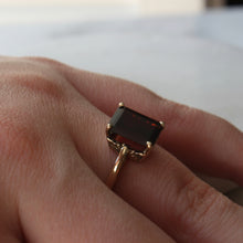 Load image into Gallery viewer, menkDUKE | 10k emerald cut garnet ring
