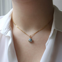 Load image into Gallery viewer, 10k gold evil eye charm with necklace