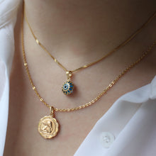 Load image into Gallery viewer, 10k gold evil eye charm with necklace