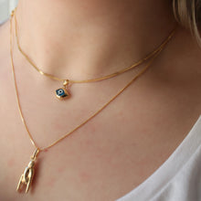 Load image into Gallery viewer, 10k evil eye necklace