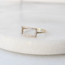 Load image into Gallery viewer, menkDUKE - 10k Cubic Zirconia Rectangle Ring