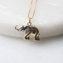 Load image into Gallery viewer, menkDUKE | small 10k yellow and white gold elephant