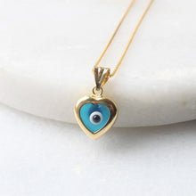 Load image into Gallery viewer, menkDUKE | 10k heart shaped evil eye charm