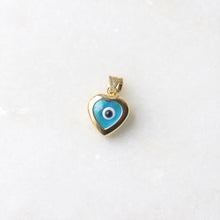 Load image into Gallery viewer, menkDUKE | 10k heart shaped evil eye charm