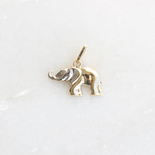 Load image into Gallery viewer, menkDUKE | small 10k yellow and white gold elephant