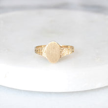 Load image into Gallery viewer, 10k yellow gold diamond cut signet ring - menkDUKE