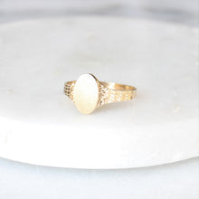 Load image into Gallery viewer, 10k yellow gold diamond cut signet ring - menkDUKE