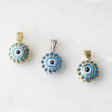 Load image into Gallery viewer, menkDUKE - filigree 10k gold evil eye charms