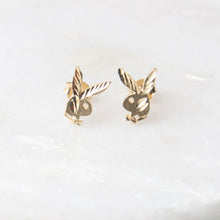 Load image into Gallery viewer, menkDUKE | 10k gold playboy bunny earring studs