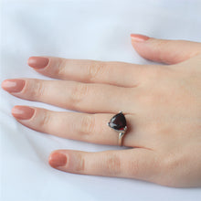 Load image into Gallery viewer, menkDUKE - 10k white gold trilliant cut garnet ring