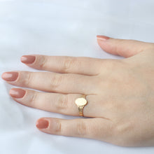 Load image into Gallery viewer, 10k yellow gold diamond cut signet ring - menkDUKE
