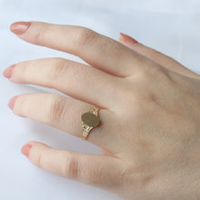 Load image into Gallery viewer, 10k yellow gold diamond cut signet ring - menkDUKE