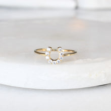 Load image into Gallery viewer, menkDUKE | 10k cubic zirconia horsehoe ring