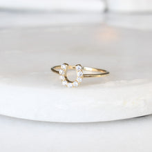 Load image into Gallery viewer, menkDUKE | 10k cubic zirconia horsehoe ring
