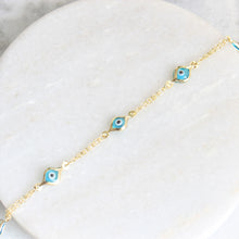 Load image into Gallery viewer, angelica evil eye bracelet (10k)