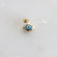 Load image into Gallery viewer, 10k yellow gold double sided eye shaped evil eye charm