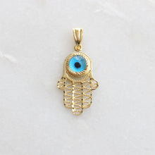 Load image into Gallery viewer, 10k yellow gold hand of fatima pendant