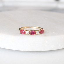 Load image into Gallery viewer, holly ruby & white sapphire band (10k)