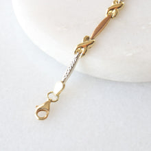 Load image into Gallery viewer, tricolour hugs and kisses bracelet (10k)