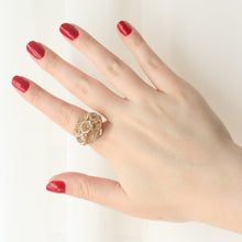 Load image into Gallery viewer, geometric bubble statement ring (10k)