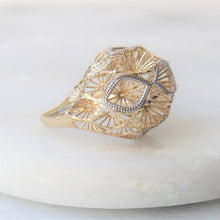 Load image into Gallery viewer, geometric bubble statement ring (10k)