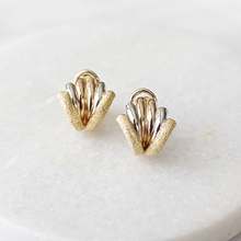 Load image into Gallery viewer, [vintage] two-tone omega back earrings (18k)
