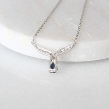 Load image into Gallery viewer, teardrop sapphire necklace (10k)
