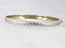 Load image into Gallery viewer, two-tone frosted checkerboard bangle
