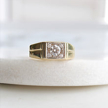 Load image into Gallery viewer, [vintage] square bezel diamond ring (18k)

