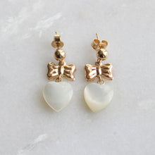 Load image into Gallery viewer, mother of pearl dangle earrings (14k)
