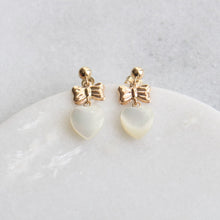 Load image into Gallery viewer, mother of pearl dangle earrings (14k)
