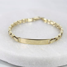 Load image into Gallery viewer, RESERVED | 10k Frosted ID Link Bracelet
