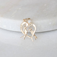 Load image into Gallery viewer, [vintage] love birds heart pendant (10k)
